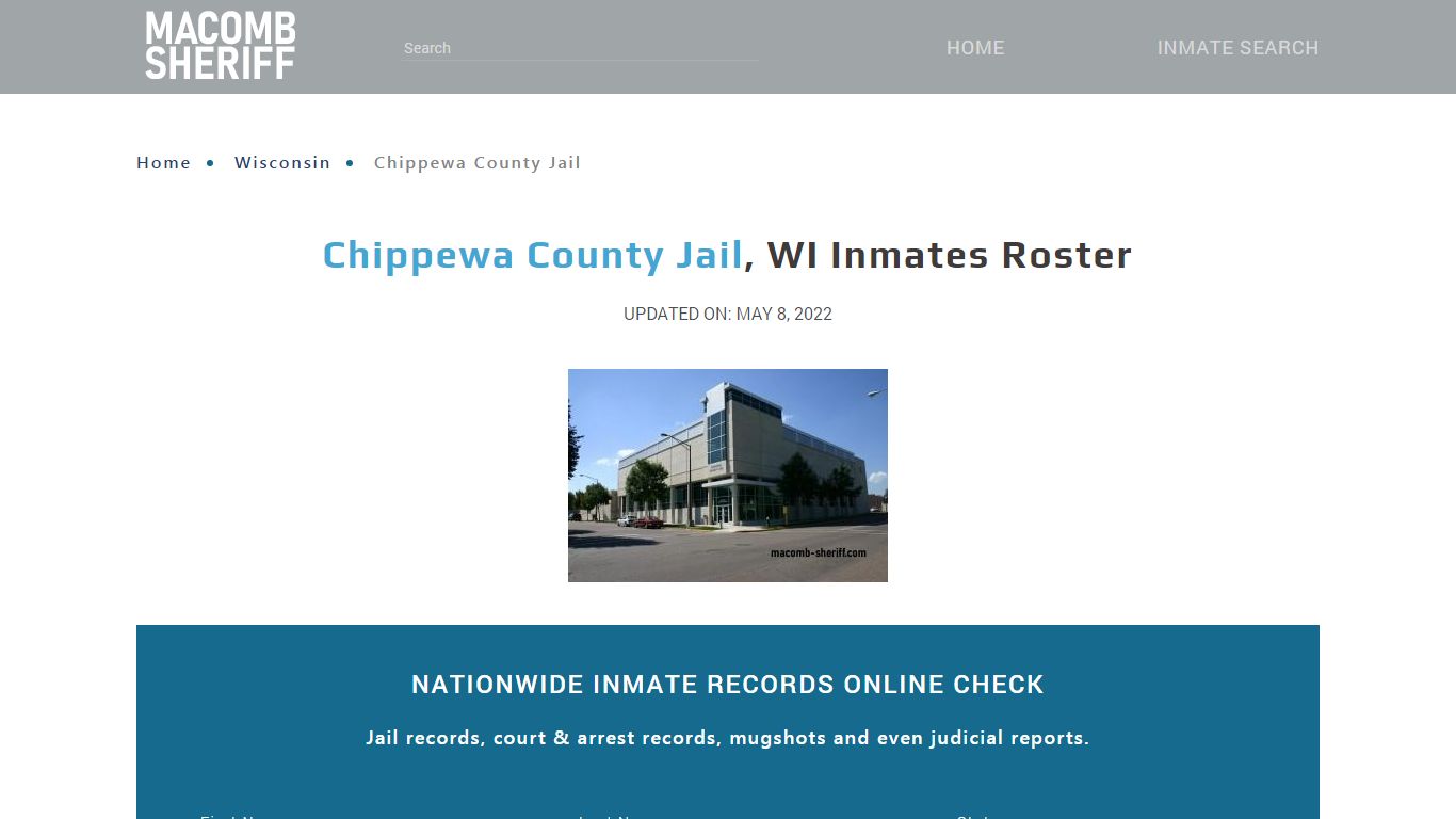 Chippewa County Jail, WI Jail Roster, Name Search